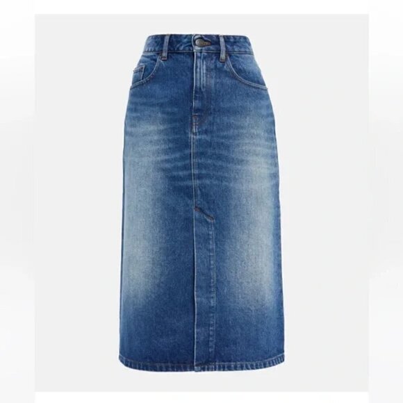 AMI Paris alexandre mattiussi Denim MiDi Designer Skirt - Picture 3 of 15